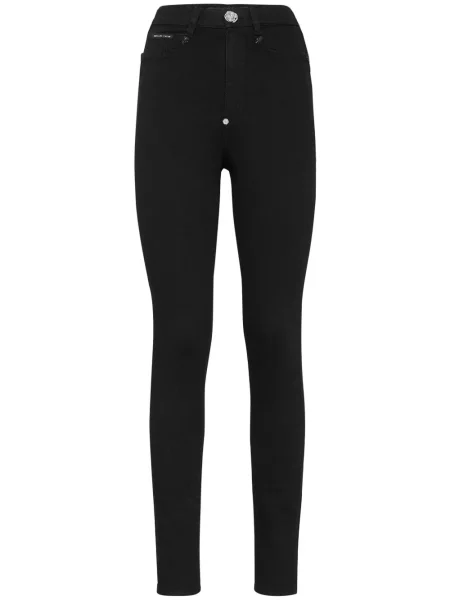 Blugi skinny Philipp Plein cu talie înaltă albastru