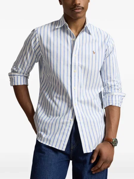 Fleece polo Polo Ralph Lauren με κέντημα με λαιμόκοψη v κόκκινο