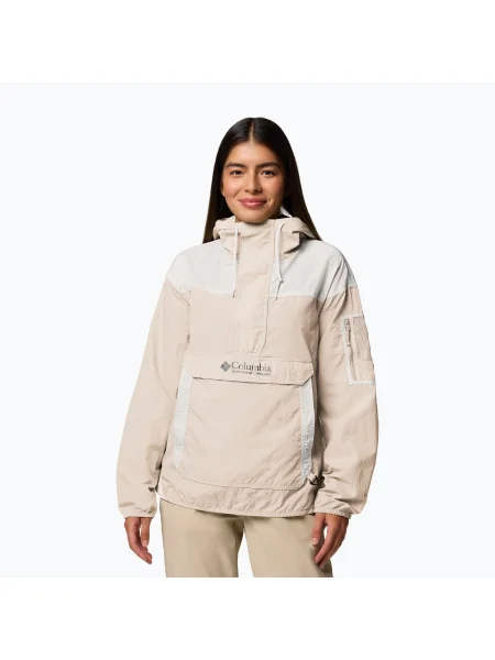 Geacă împotriva vântului pentru femei Columbia Challenger II Windbreaker dark stone/white alb