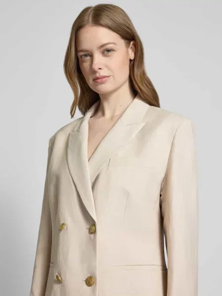 Żakiet o kroju regular fit z dwurzędową listwą guzikową Tommy Hilfiger beżowa