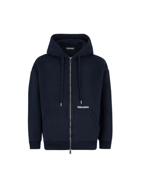 Bluza z kapturem Dsquared2 z kapturem z logo niebieska