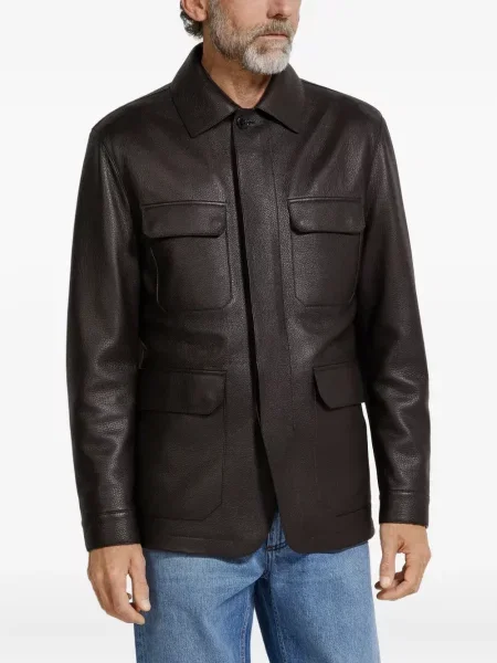 Odinė striukė Zegna ruda