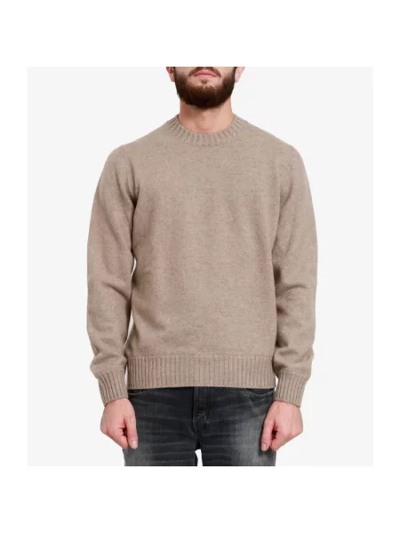 Sweter Gran Sasso z okrągłym dekoltem beżowy