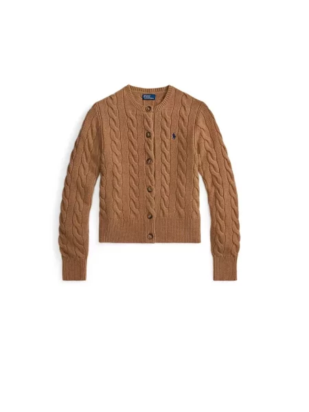 Kardigan Polo Ralph Lauren wełniany brązowy