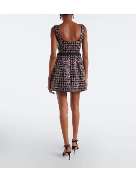 Cu centură rochie Self-portrait din tweed