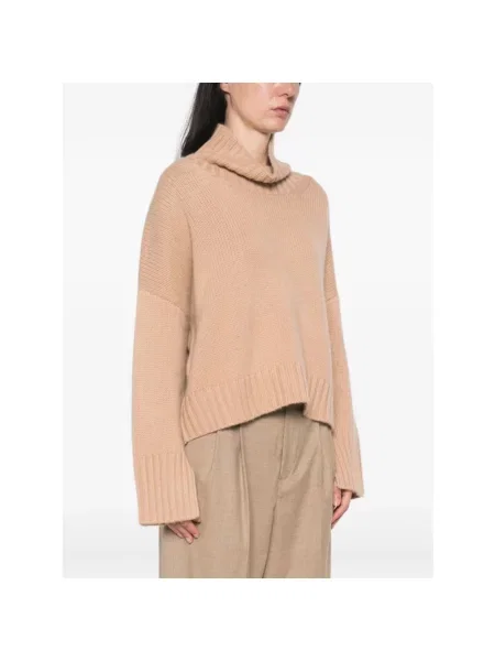 Sweter z golfem Soft Goat z kaszmiru beżowy