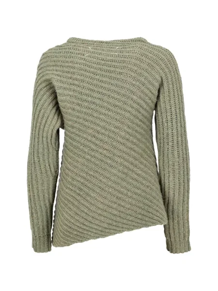 Pulover Maison Margiela tricotate asimetric verde