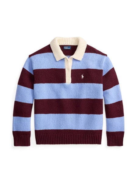 Polo Ralph Lauren Pulover kraljevo modra / vinsko rdeča bela