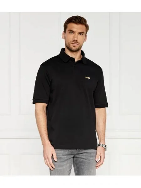 BOSS GREEN Polo Pavel | Relaxed fit | stretch negru