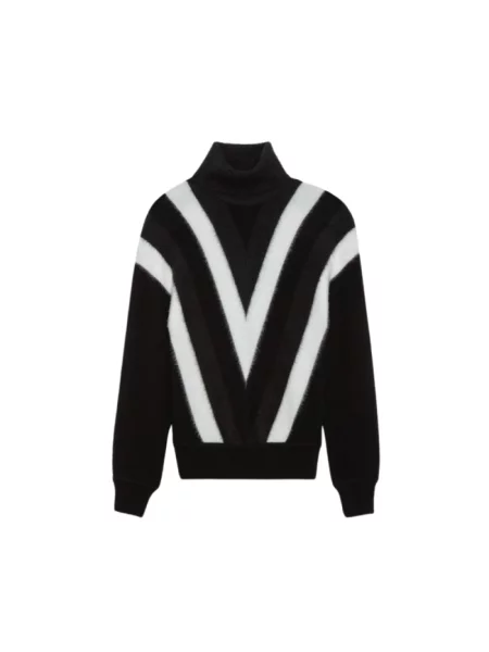 Golf golf Saint Laurent wełniany w jodełkę czarny