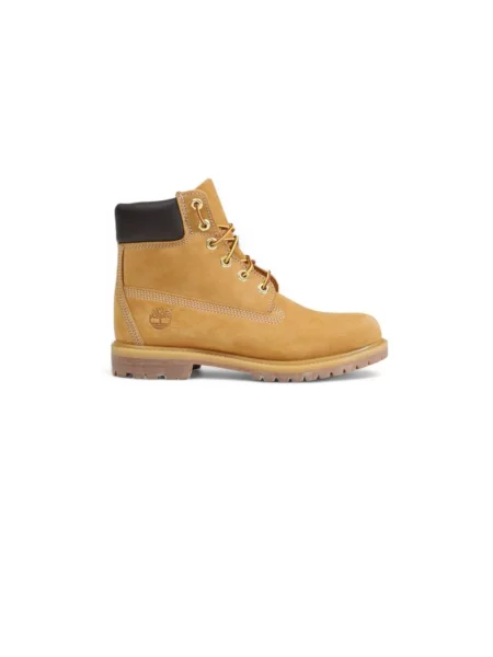 Botki Timberland skórzane na płaskim obcasie beżowe