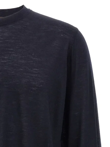 Tricou Zanone cu decolteu rotund lung albastru