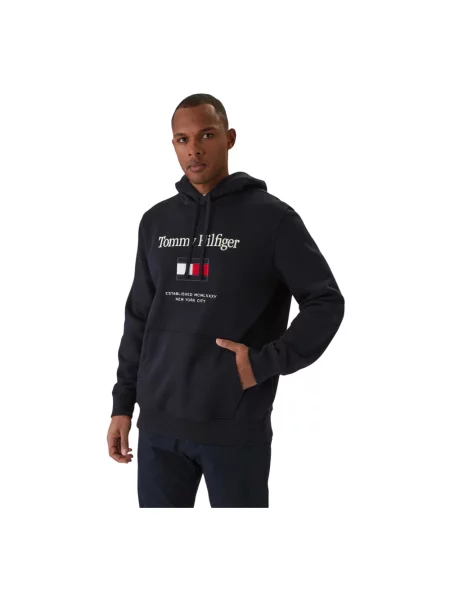Haftowana bluza polarowa Tommy Hilfiger polarowa niebieska