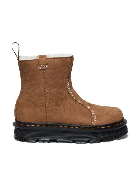 Ghete desert Dr. Martens din nubuc cu platformă maro