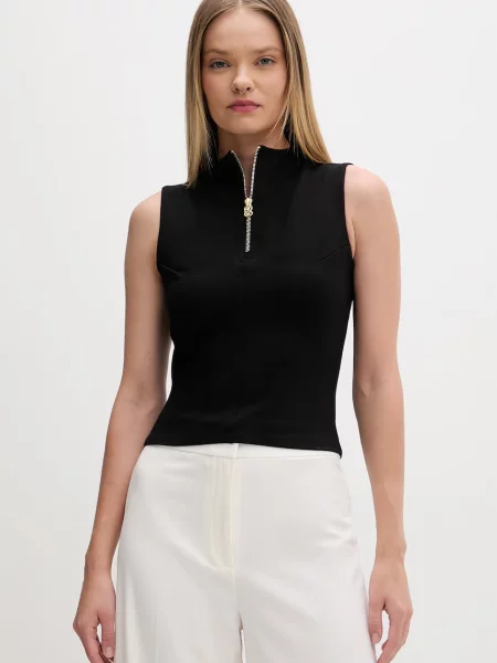 HUGO bluza z viskozo Doella črna