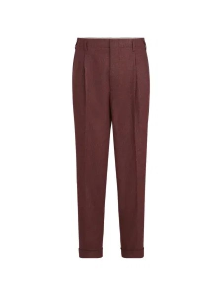 Pantaloni Brunello Cucinelli de lână roșu