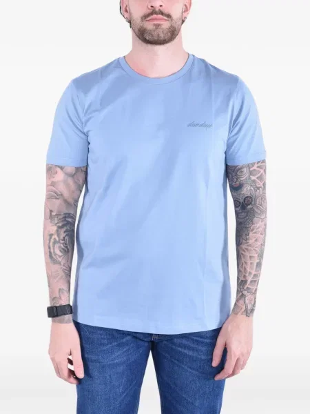 Tricou Dondup cu broderie din jerseu albastru