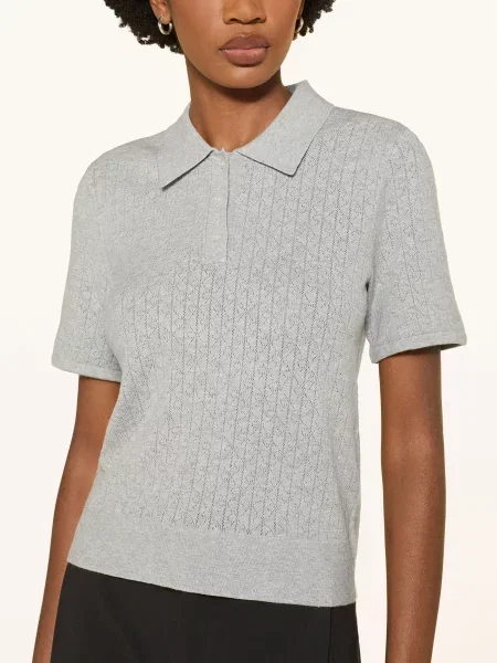 Calvin Klein Pletená Polokošile světle šedá