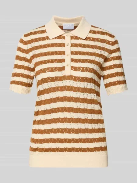 Koszulka z dzianiny z kołnierzykiem polo i listwą guzikową Jake*s Collection