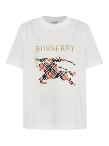 Tricou Burberry în carouri alb
