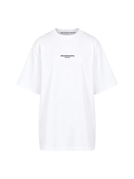 Koszulka Alexander Wang z nadrukiem z krótkim rękawem biała