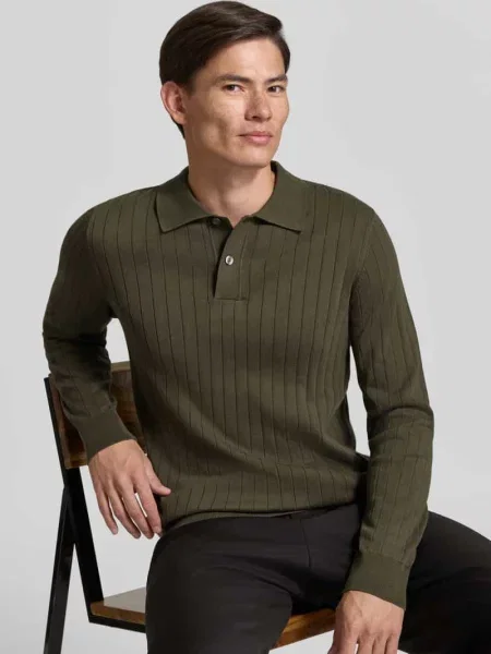 Koszulka polo o kroju regular fit z czystej bawełny model TORINO' Selected