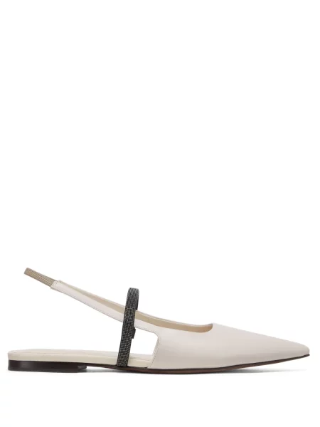 Balerini Brunello Cucinelli slingback albastru