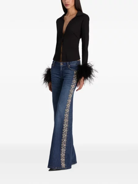 Lepršave traperice Alice + Olivia lepršave plava