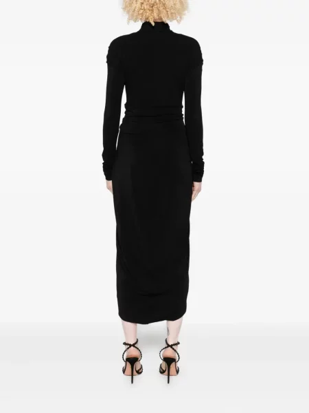 Rochie maxi Alberta Ferretti până la genunchi de costum negru