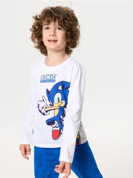 Sinsay Dvoudílné pyžamo Sonic the Hedgehog modrá