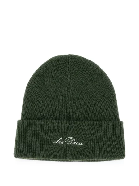 Căciulă Les Deux cu broderie de lână verde