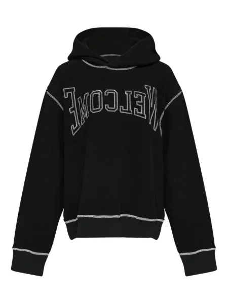 Hanorac cu glugă Mm6 Maison Margiela cu broderie negru