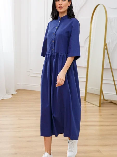 Лляна Сукня міді RiMari синій