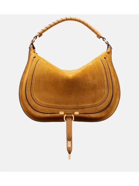 Geantă Chloé din piele de căprioară portocaliu
