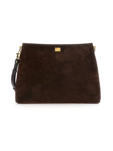 Torebka Dolce And Gabbana zamszowa brązowa