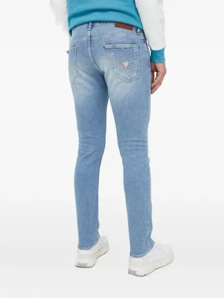 Blugi Guess cu autograf albastru