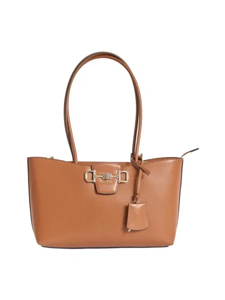Guess torebka tote z imitacji skóry JANIE brązowa