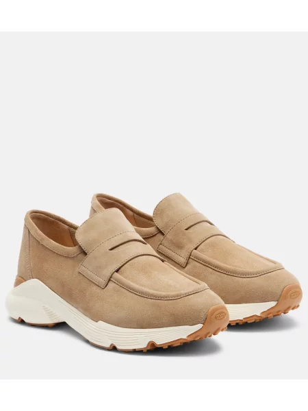 Hlačke slip Tod's iz semiša bež