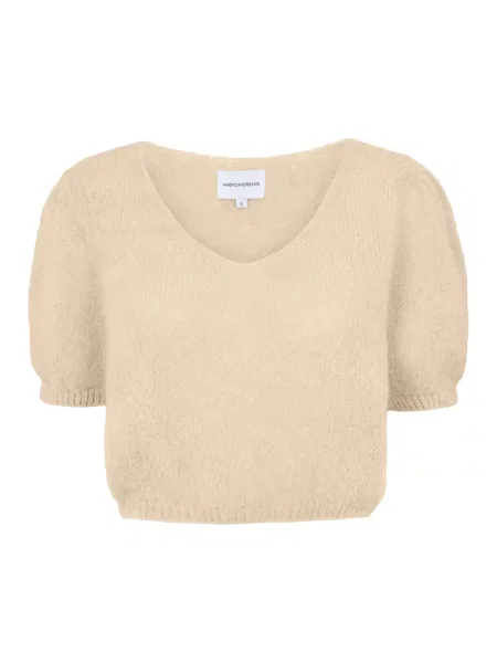 Sweter American Dreams wełniany beżowy