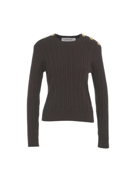 Sweter Golden Goose wełniany elegancki brązowy