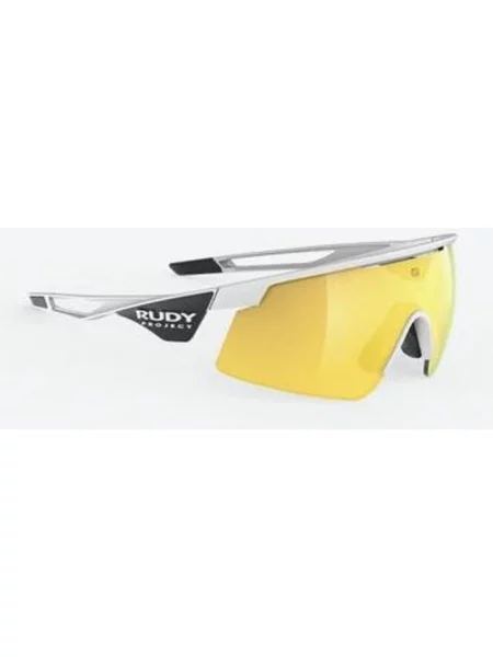 Okulary Rudy Project Turbolence Racing z żółtymi lustrzanymi soczewkami biały