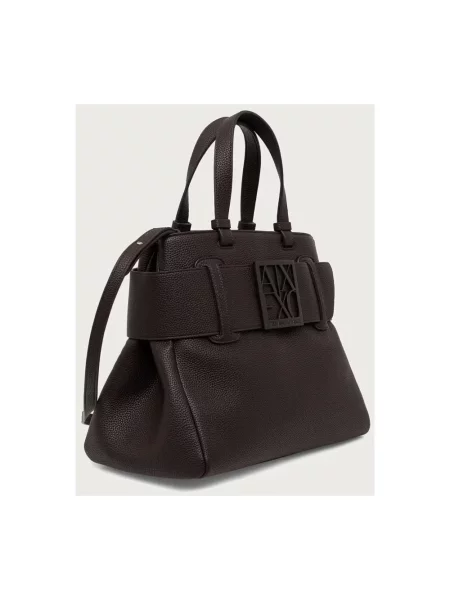 Armani Exchange torebka z imitacji skóry brązowa