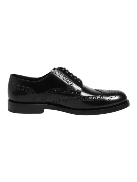 Oksfordy Dolce And Gabbana skórzany czarny