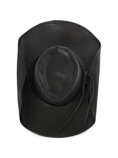Căciulă Ann Demeulemeester din piele țesută negru
