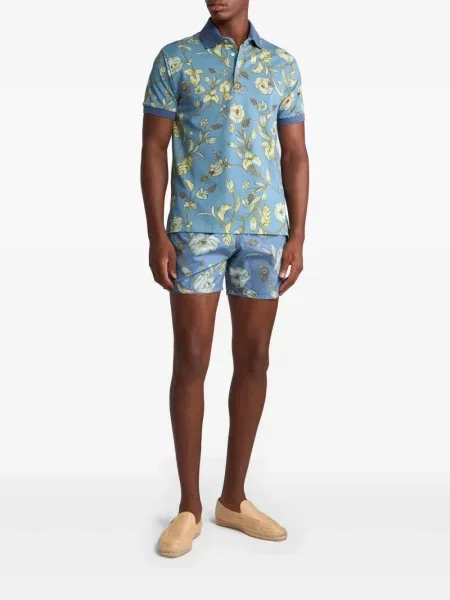 Polo Etro cu model floral albastru