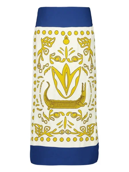 Haftowana osłona spódnica ołówkowa Paula biała