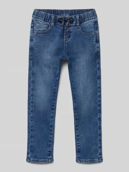Jeansy o kroju straight fit z mieszanki bawełny S.oliver Red Label granatowe