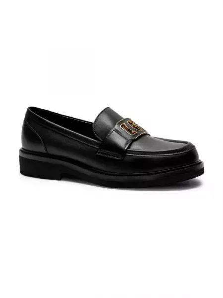 Guess De piele pantofi loafer SHUTTLE negru