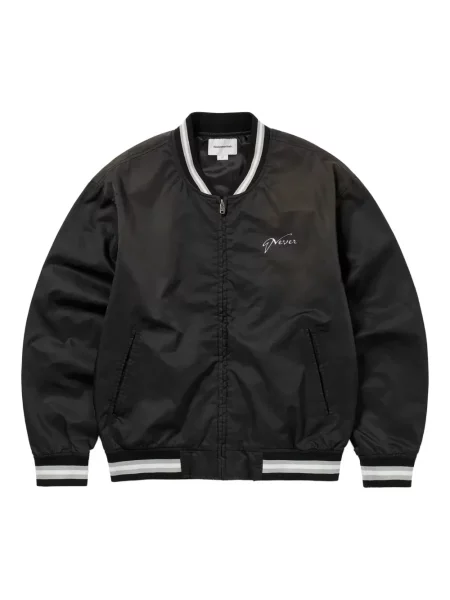 Žebrovaná bomber bunda This Is Never That s výšivkou černá