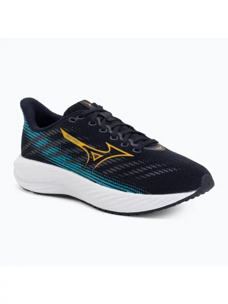 Gyerek futócipő Mizuno Enerzy Rider Jr baritone blue/citrus/capri breeze. Méret: 35 EU fekete